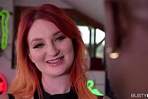 Busty redhead Zara Durose gets a deepthroat surprise