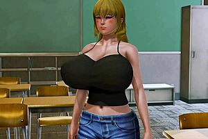 Lucoa the dragon maid from Honey Select has big bouncing boobs