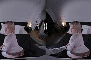 Dark room vr boss sucks big tits