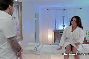 busty exotic client craves masseur's dick