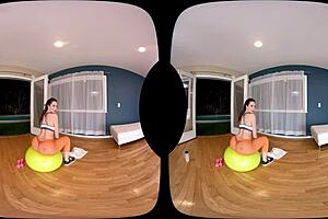 American VR porn with deepthroat and bubble butt action in the gym