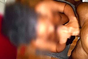 Jody Morrison deepthroats petite ebony teen sucking to cumshot.