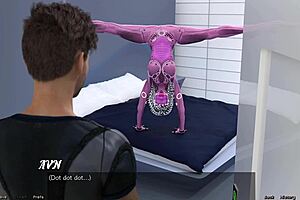 3D animated porn: Big tits and hot blowjob in space