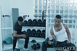 two hot gay dudes suck and fuck bareback in the gym with mateo fernandez and zario travez