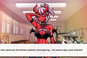 Succubus Delivers Intense Blowjob in Lewd Gym on First Day