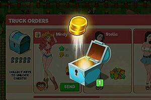 Anime-style game with hot cartoon girls tending to the farm and showing their asses