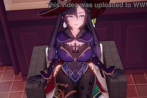 mona seduces with a hot cowgirl blowjob in this anime hentai! 😘