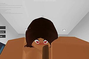 First time Roblox player gets full Nelson and rides the cock in different positions