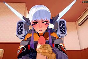 Imagine this Valkyrie giving a blowjob in POV sex, full fantasy in 3D anime