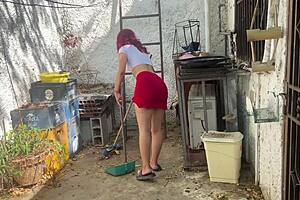 Caught stepdaughter washing in skirt, couldn't resist her