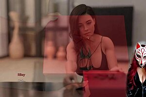 in steps of debauchery 20, the babe asks, 'want to see me try on sexy lingerie?' then masturbates in hentai style