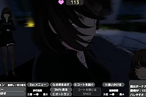 Secretly exposing under naked coat in public outdoor anime hentai