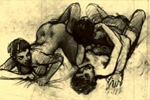 Vintage Erotic Drawings in Retro Style