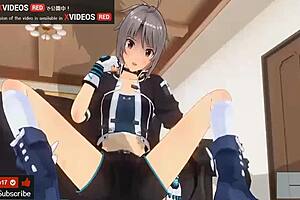 無修正エロアニメ　asmrボイス　アイドル3p. 3d cartoon anime hentai with intriguing neutral tone.