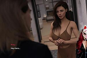 in steps of debauchery 20, the babe asks, 'want to see me try on sexy lingerie?' then masturbates in hentai style