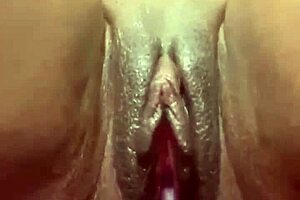 the swollen pussy solo with huge dildo and vibrator