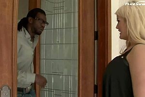 big tit brunette angelica sin takes cum on her chest from blowjob and doggystyle