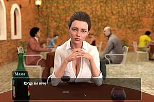 The final part of the anime-style game where a girl goes to a house