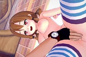 3D animated taboo hentai with stepsister in a bathing suit