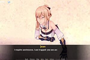 Bound lesbian fingering in prank adventure game