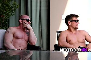 Muscular men having gay sex with each other instead of women