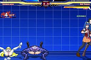 Who wins in Kuromaru vs Arcana Heart cumshot battle?