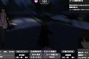 Secretly exposing under naked coat in public outdoor anime hentai