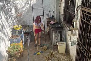 Caught stepdaughter washing in skirt, couldn't resist her