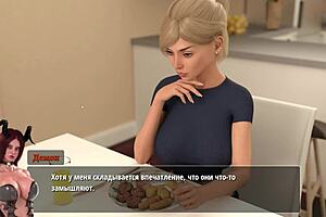 The final part of the anime-style game where a girl goes to a house
