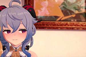 bell says to ganyu, 'let's explore this genshin impact 3d hentai cartoon together, it's so exciting.'