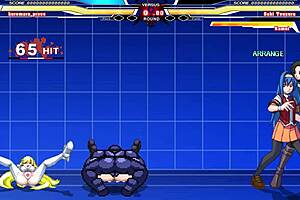 Who wins in Kuromaru vs Arcana Heart cumshot battle?