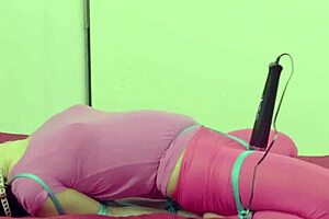 Asian Bound In Hogtie Bondage With Ropes Tying Her Limbs Together