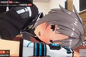 無修正エロアニメ　asmrボイス　アイドル3p. 3d cartoon anime hentai with intriguing neutral tone.