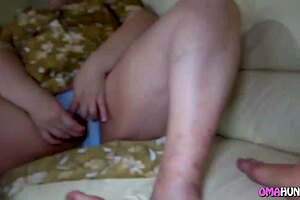 brunette pleasing old granny with toys 😈