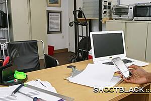 chick in short skirt gets rubbed and banged by horny director