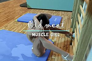 Muscle girl gets trained hard in this porn video