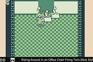 riding office chair firing twin-stick style