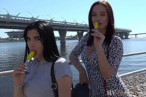 Brunette gets lured into hot anal with MILF and husband 😈