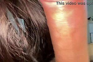 Beautiful big tits homemade brunette gets a mouthful of cum