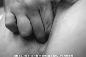 Amateur housewife fingers her hairless asshole with vibrator to massive orgasm and cumshot