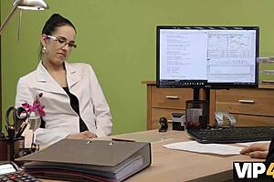 Agent approves brunette nympho for hot sex