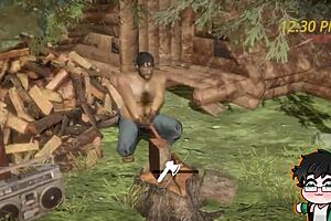 Watch This Lumberjack Strip and Masturbate in the Forest During Christmas!