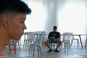 Gay sex and blowjobs at an after-party in the kinky scene