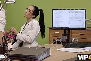 Agent approves brunette nympho for hot sex