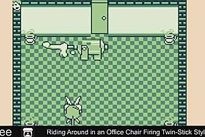 riding office chair firing twin-stick style