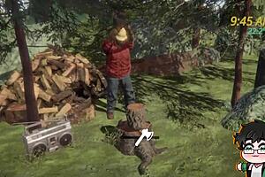 Watch This Lumberjack Strip and Masturbate in the Forest During Christmas!