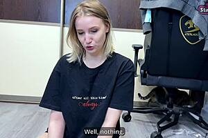 Blonde slut becomes slave after losing monopoly