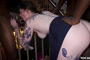 British teen gets rough treatment from three black men with big cocks