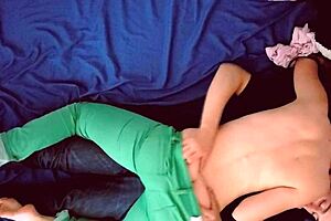 look at this young couple fucking hard from the top view! big cock pounding that pussy