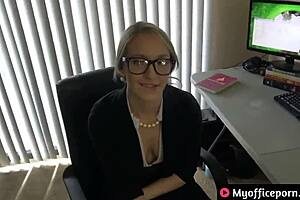 Blonde secretary Ginger Banks gets wildly fucked by her boss!